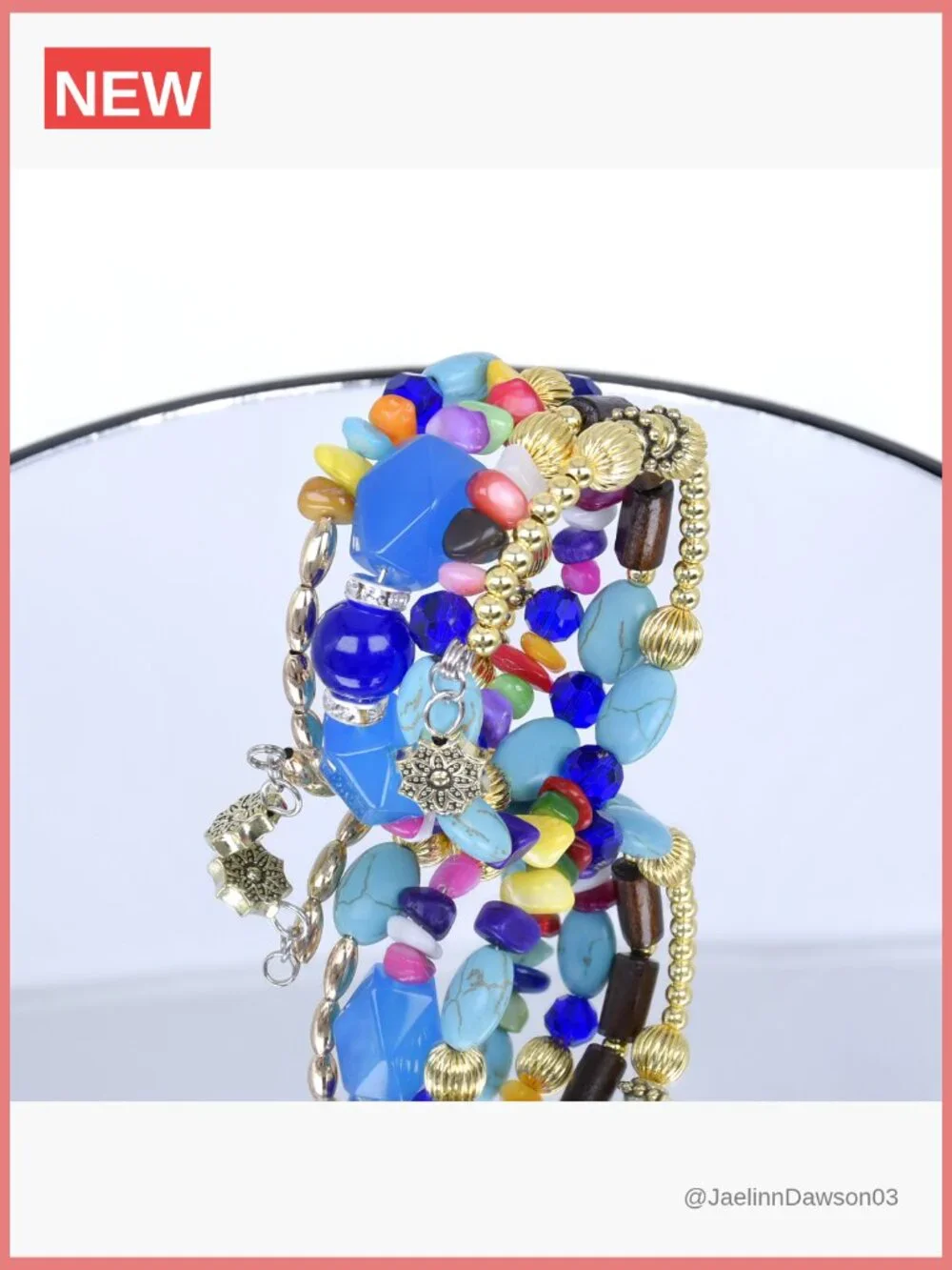Boho Multilayer Agate Beads Charm Bracelet Bangle